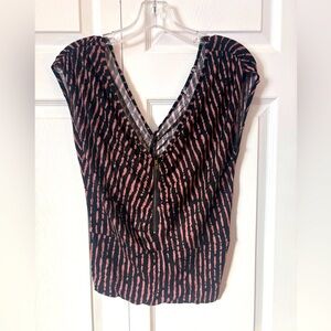 Women’s size Medium blouse with gold zipper front accent